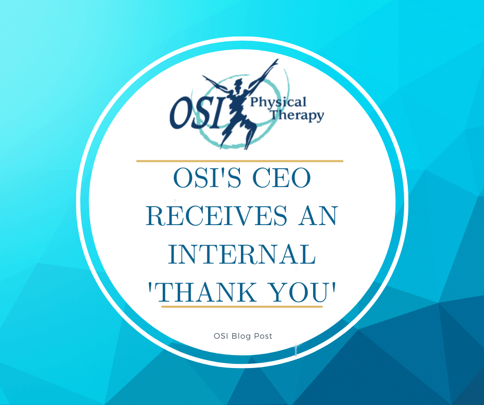 OSI'S CEO RECEIVES AN INTERNAL 'THANK YOU'